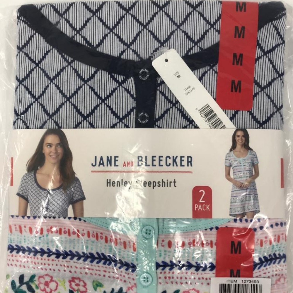 Jane and Bleecker Womens Henley Sleepshirts 2 Pack - Picture 8 of 8